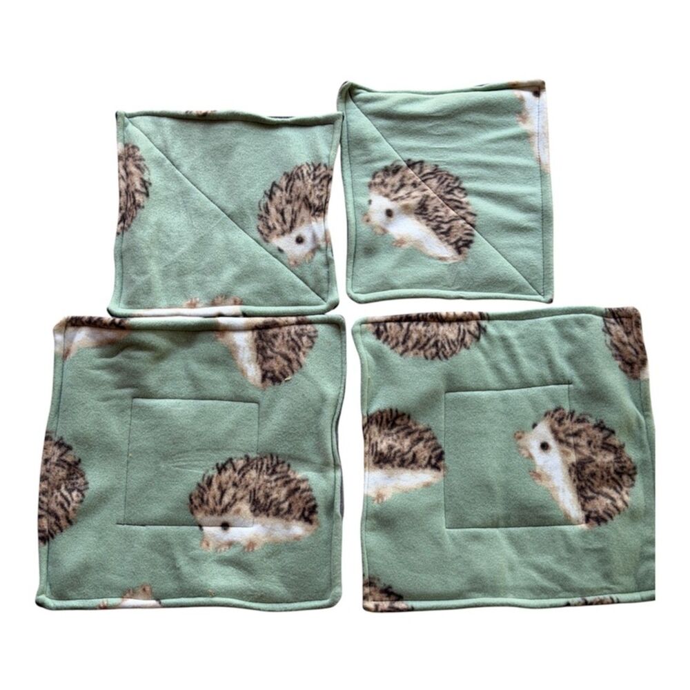 Guinea Pig Piddle Pads 4 Fleece 16" and 11" Reversible New Absorbent Hedgehogs